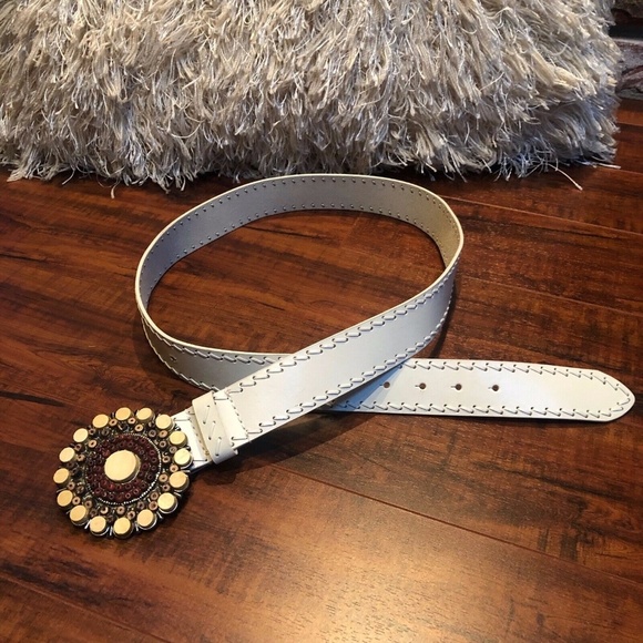 BOHO HIPPIE Bonded Leather Buckle Belt main image 2